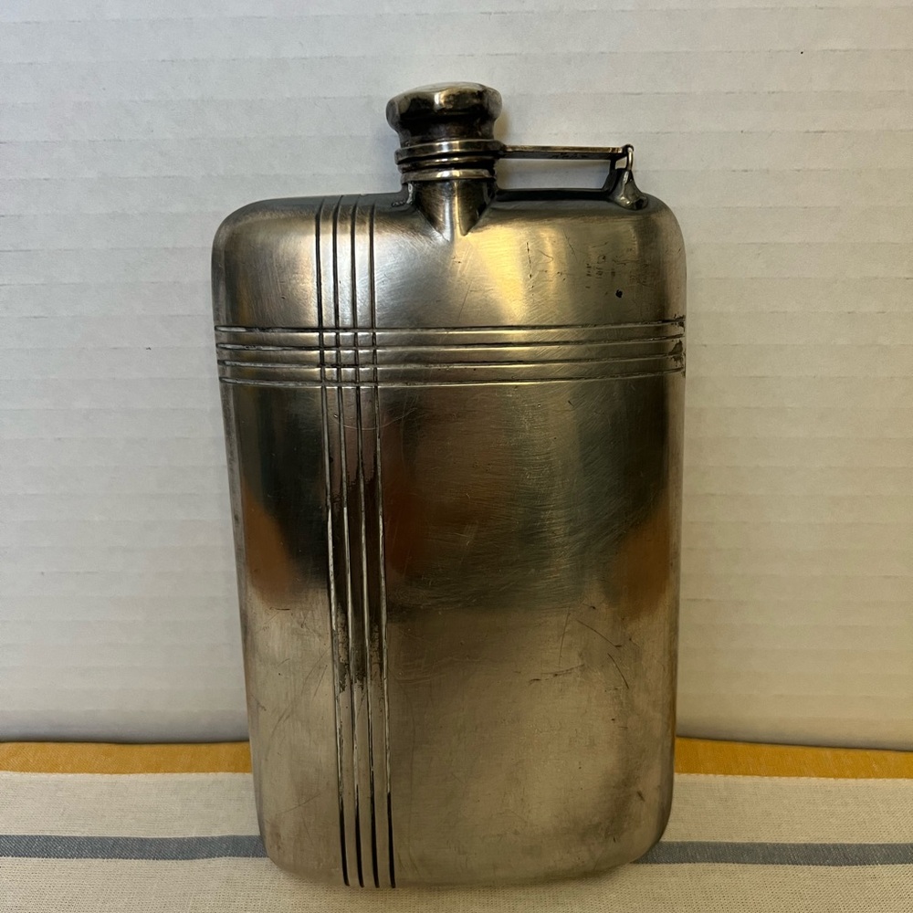 Antique Elgin E.A.M. Sterling Silver Flask